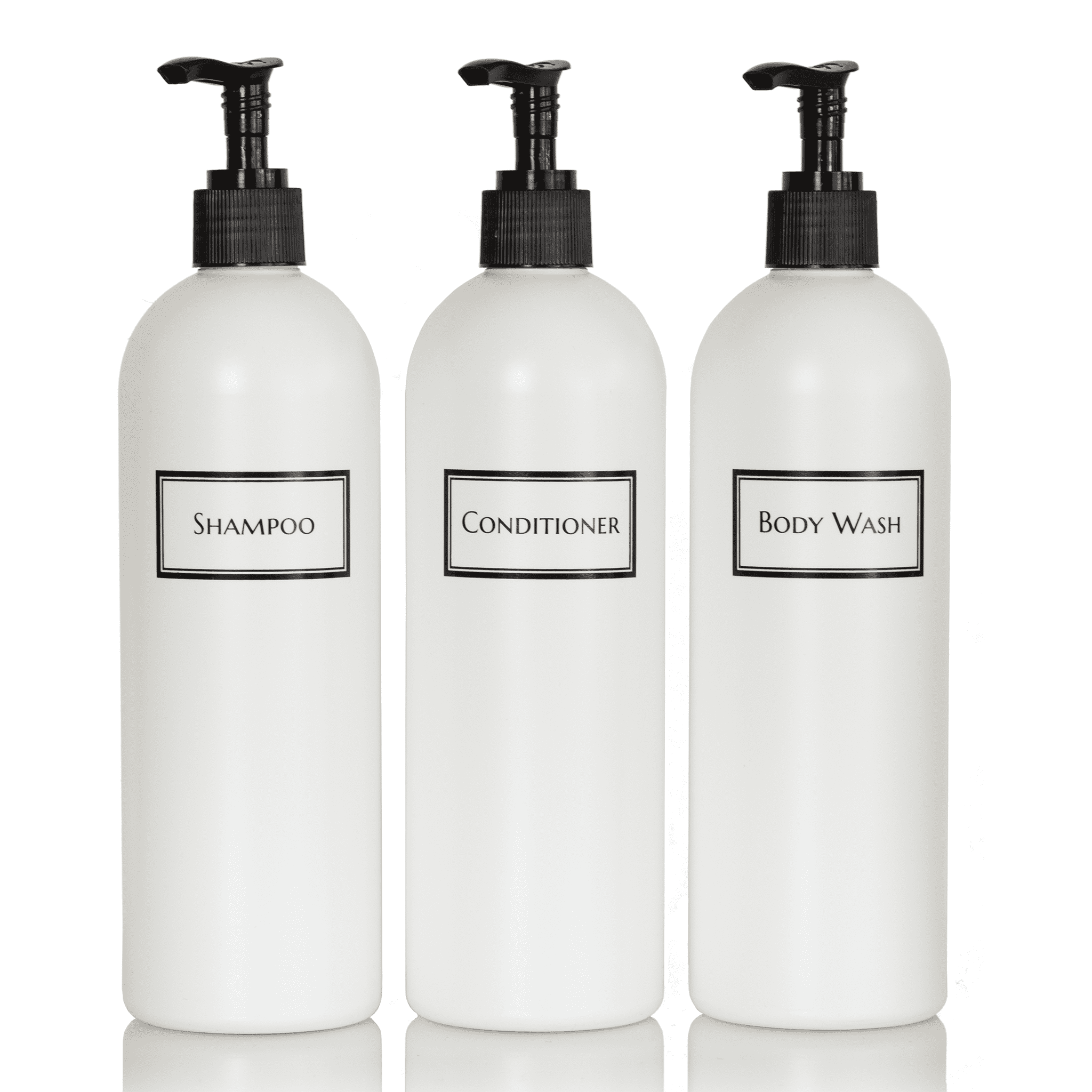 Artanis Home Silkscreened Empty Shower Bottle Set for Shampoo ...
