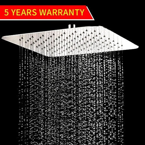 Artbath Square SUS304 Stainless Steel Rain Shower Head Wall or Ceiling Mounted Large 10-inch Rainfall Spary Spa Just Like Shower Experience in Hotel, Polished Chrome