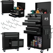 Artbros 8-Drawer Rolling Tool Chest, Large Tool Cabinet with Wheels, Detachable Toolbox Storage for Garage, Repair Shop, Workshop, Black