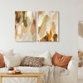 thumbnail image 1 of ArtbyHannah 2 Pieces 16x24 inch Framed Modern Abstract Canvas Wall Art Set with Gold and Orange Blocks Paintings for Living Room Ready to Hang, 1 of 9