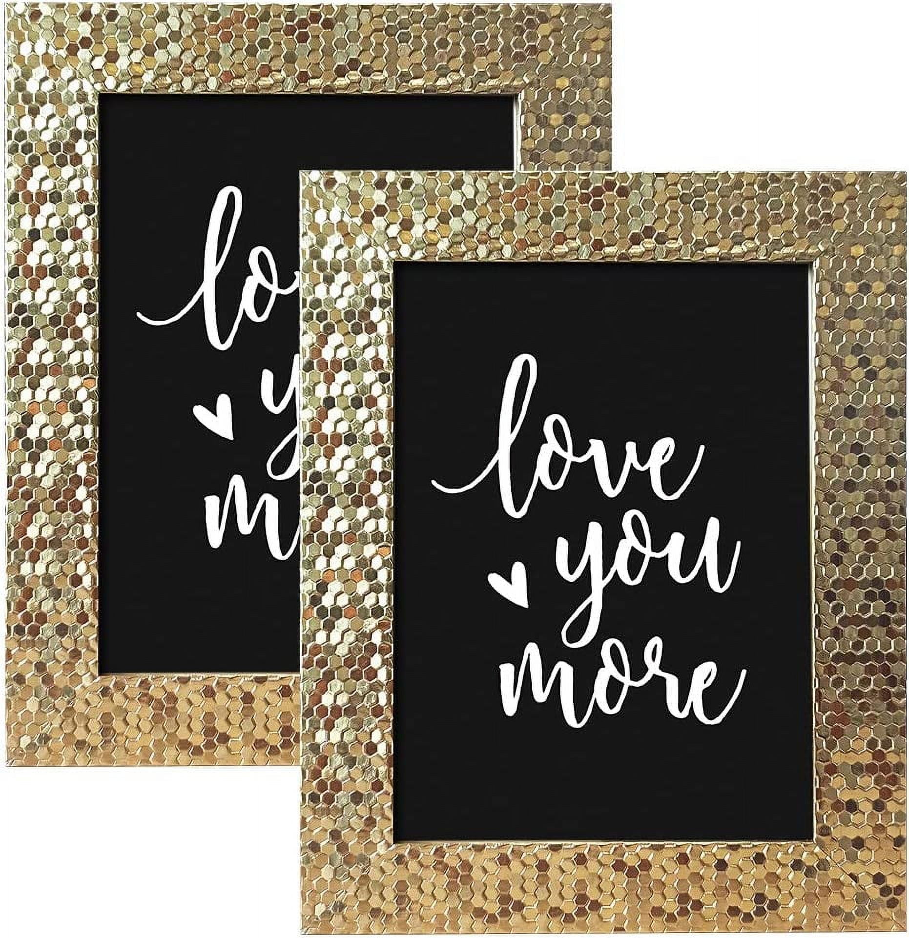 ArtbyHannah 5x7 inch 2 Pack Gold Picture Frame Set for TableTop Display
