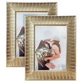 thumbnail image 1 of ArtbyHannah 5x7 inch 2 Pack Gold Picture Frame Sets for Valentine's Day TableTop Display Wall Mounting, Photo Frames for Home Decor, Living Room, Wedding, 1 of 11