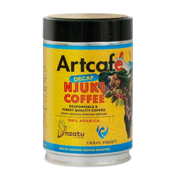 Artcafé Njuki 100% Premium Arabica Decaf Ground Coffee Roasted 250g Can