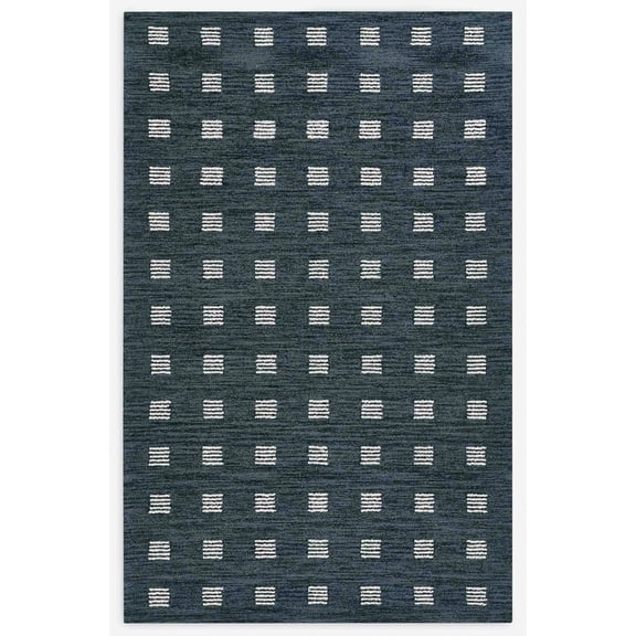 Artcore Ebba Blue Handmade Wool Area Rug – Unique Modern Textured Design, Soft & Durable, Made in India for Living Room, Bedroom, Entryway & Home Décor