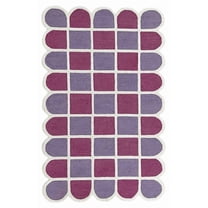 Artcore Selena Hand Tufted Scalloped Wool Area Rug Pink – 6x9