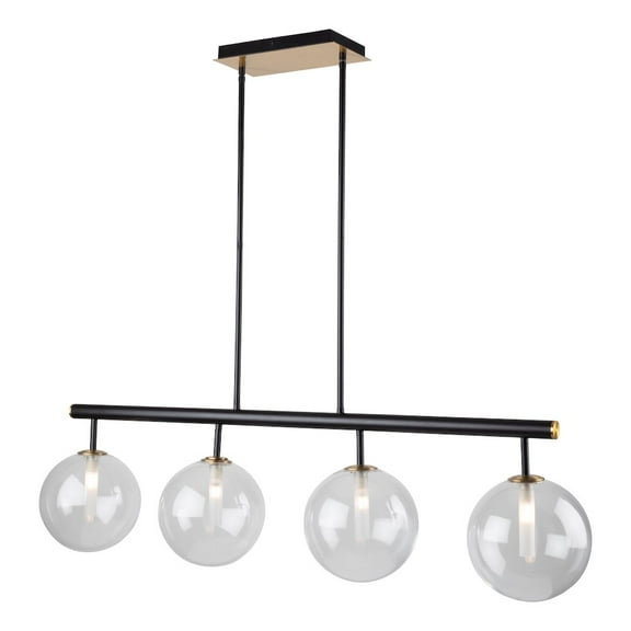 Artcraft Lighting Aurelia Collection 4Light Island Light, Matte Black & Brass