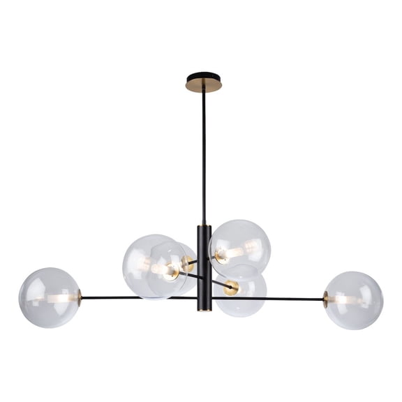 Artcraft Lighting Aurelia Collection 6Light Chandelier, Matte Black & Brass