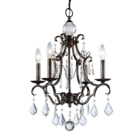 Artcraft Lighting Vintage 4 Light Chandelier in Dark Brown - CL1574DB