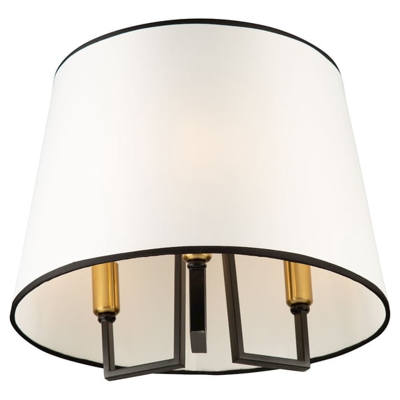 Artcraft Lighting Coco 3 Light SemiFlush Mount Black and Gold