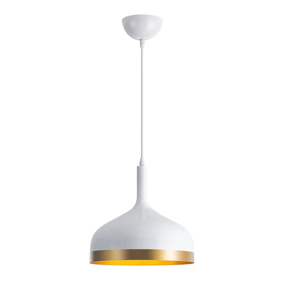 Artcraft Lighting Dash Collection 1Light Pendant, White & Gold