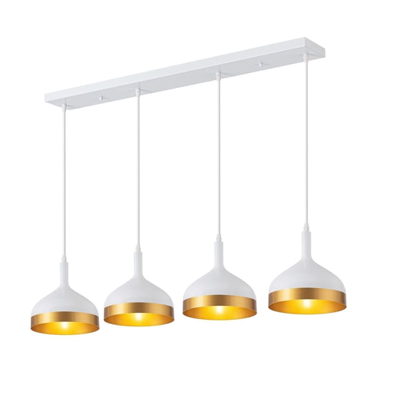 SC13354WH Artcraft Lighting Dash - 4 Light Island In Modern Style-8 Inches Tall and 8 Inches Wide-White/Gold Finish