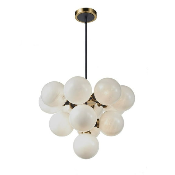 Artcraft Lighting Gem Collection 13Light Chandelier Black and Brushed Brass