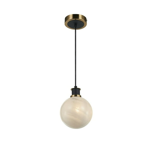 Artcraft Lighting Gem Collection 1Light Pendant Black and Brushed Brass