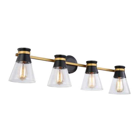 AC11804BB Artcraft Lighting Kanata - 4 Light Bath Vanity-9 Inches Tall and 36 Inches Wide-Black/Brushed Brass Finish