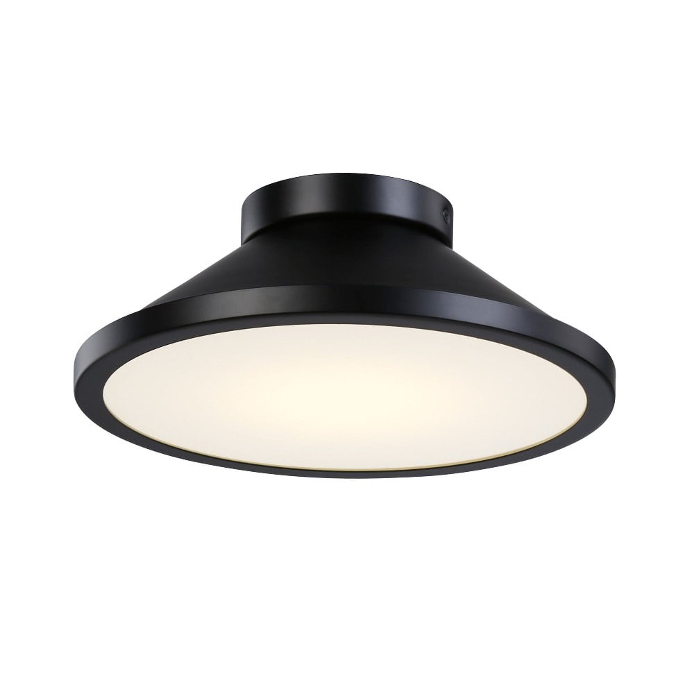 Black and White Glass LED Flush Mount Light