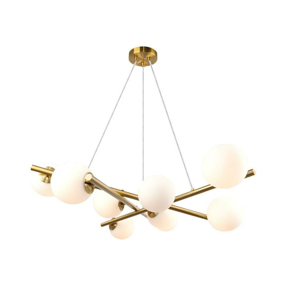 Artcraft Lighting Modena - 9-Light Chandelier - Plated Brushed Brass