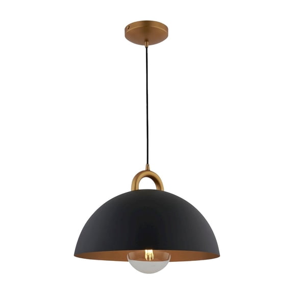 Artcraft Lighting Pantheon - 1-Light Pendant - 15.75" - Black/Rust Brass