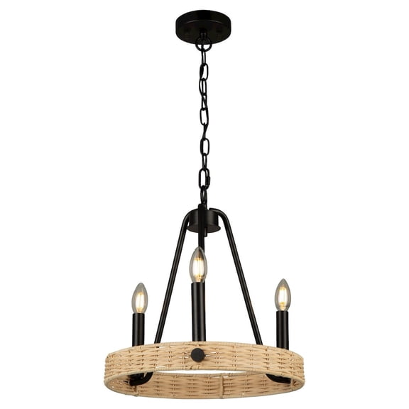 Artcraft Lighting Perris 3 Light Chandelier Black