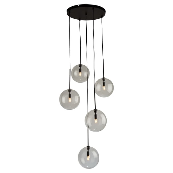 SC13195BK Artcraft Lighting Pinpoint - 5 Light Pendant In Urban Style-15.75 Inches Tall and 22.1 Inches Wide