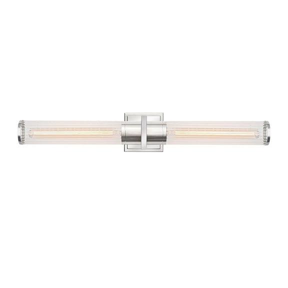 AC11773CN Artcraft Lighting Positano - 2 Light Bath Vanity-4.7 Inches Tall and 29 Inches Wide-Polished Nickel Finish-Clear Ribbed Glass Color