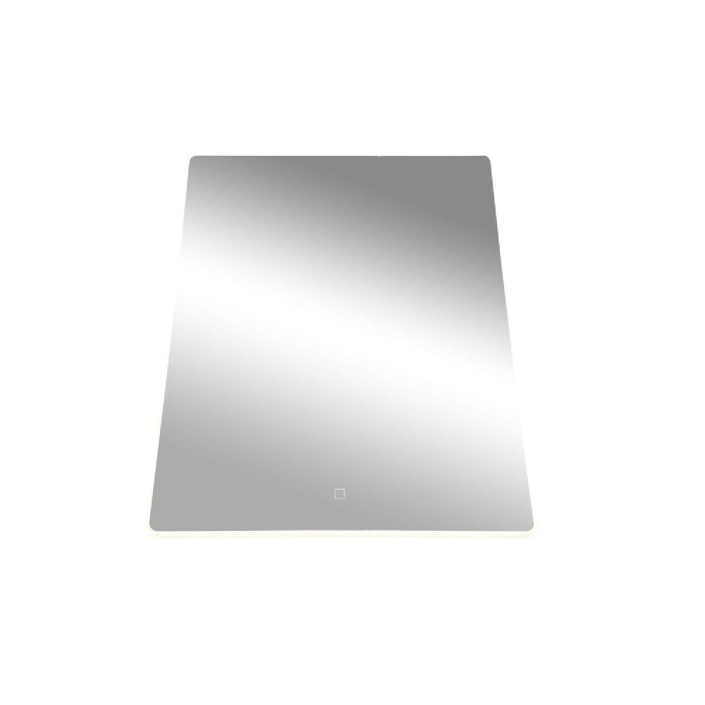 Silver Rectangular LED Lighted Mirror with Touch Dimmer