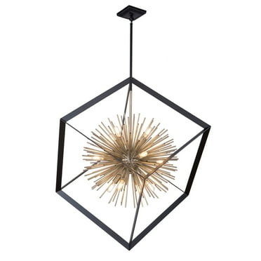 Artcraft Lighting - Sunburst - 12 Light Chandelier-Matte Black/Satin Brass