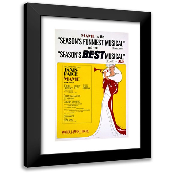 Artcraft Lithograph 11x14 Black Modern Framed Museum Art Print Titled - Mame (1965)