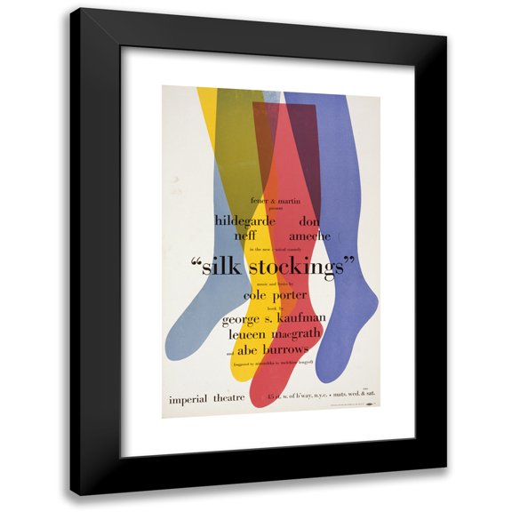 Artcraft Lithograph 11x14 Black Modern Framed Museum Art Print Titled - Silk Stockings (1957)