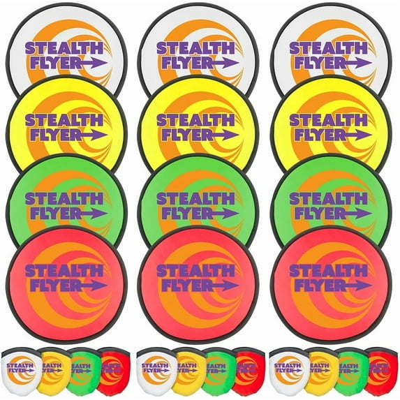 ArtCreativity Folding Pocket Frisbee Set -12 Pack - Foldable Frisbees for Kids and Adults - Summer Vacation Essentials - Summer Outdoor Toys for Kids - Fun Birthday Party Favors for Boys and Girls