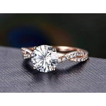 Artdeco 1.50 Carat Infinity Moissanite Diamond Engagement Ring with 18k Gold Plating