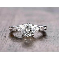 Artdeco 1.50 Carat Moissanite Diamond Engagement Ring with 18k Gold Plating
