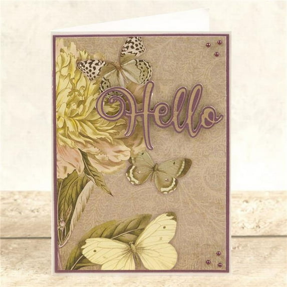 Artdeco Creations CO726950 3.5 x 1.9 in. Delightful Sentiments Cut Foil & Emboss Dies, Hello