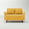 thumbnail image 1 of Artdeco Home Boston Convertible Futon Chair Yellow, Velvet Medium Pillows Included, Multi-Position 6 in Sofa, Futon Chair, 1 of 12