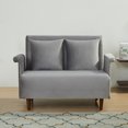 thumbnail image 1 of Artdeco Home Boston Velvet Convertible Loveseat Chair Bed, Gray, 1 of 10