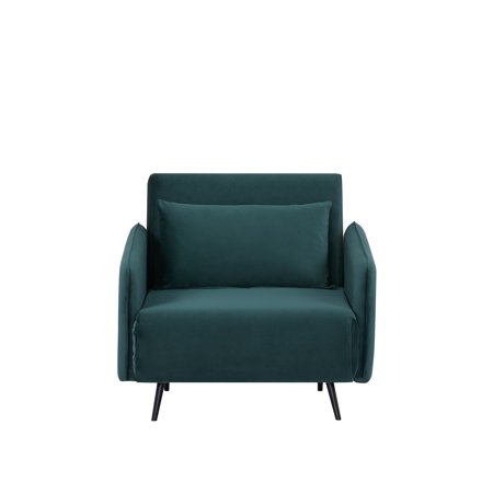Artdeco Home Hettie 35" Polyester Futon Chair, Velvet Green