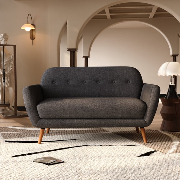 Artdeco Home Oakland Loveseat Sofa, Charcoal