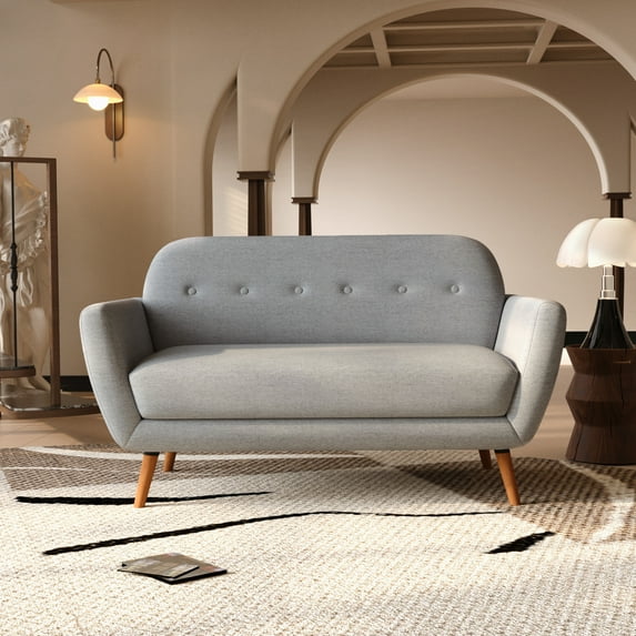 Artdeco Home Oakland Loveseat Sofa, Light Gray