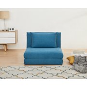 Artdeco Home Santa Polyester Convertible Chair Bed, Blue