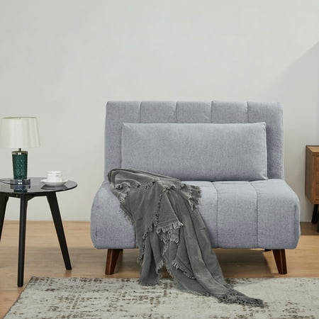 Artdeco Home Springfield Convertible Futon Chair Bed, Light Gray