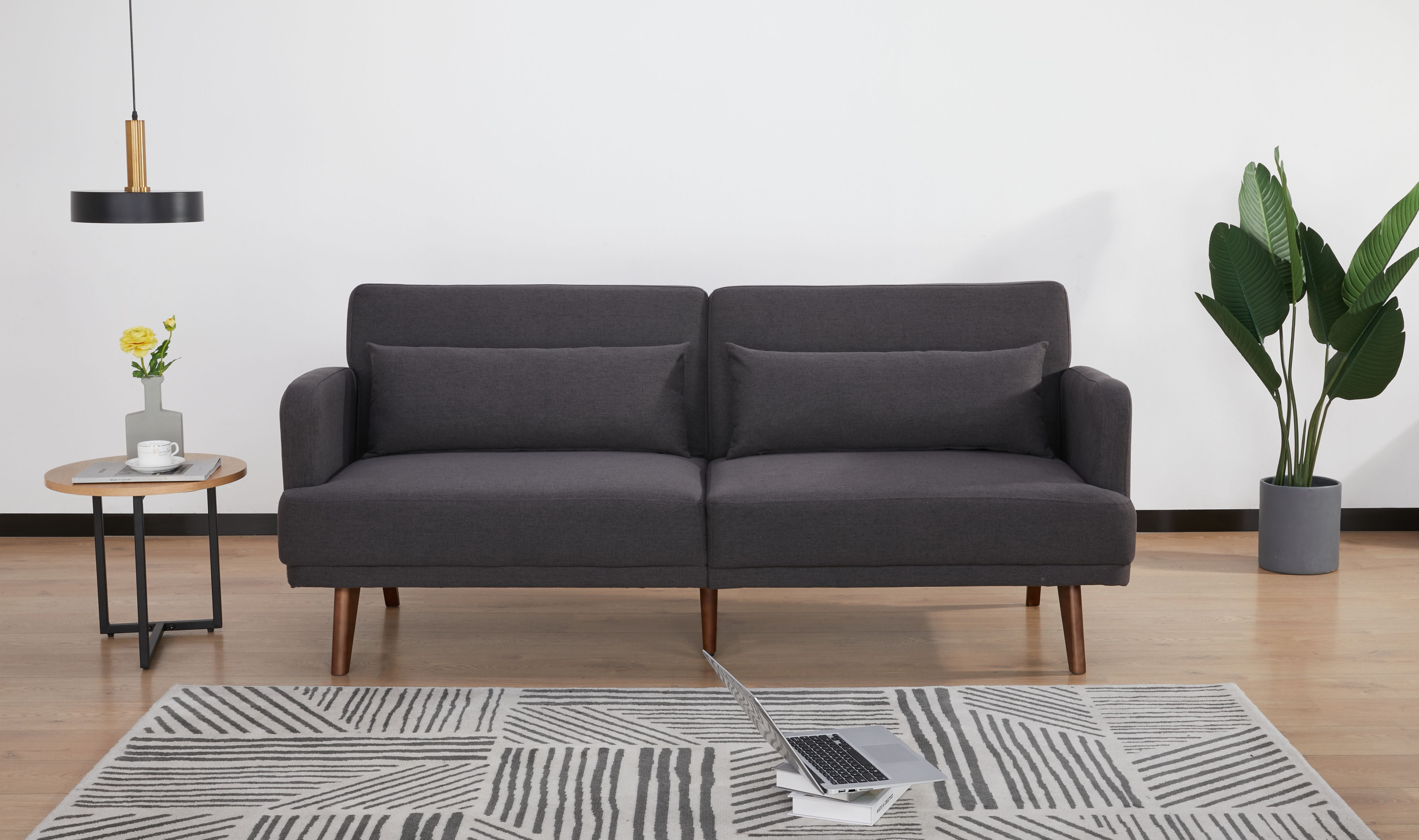 Tacoma Charcoal Twin Fabric Convertible Sleeper Sofa