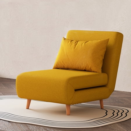 Artdeco Home Tustin Polyester Convertible Chair, Mustard
