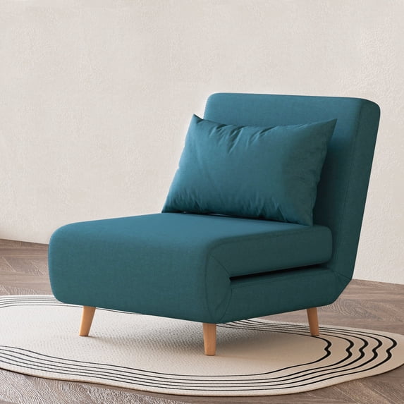 Artdeco Home Tustin Polyester Convertible Chair, Peacock Blue