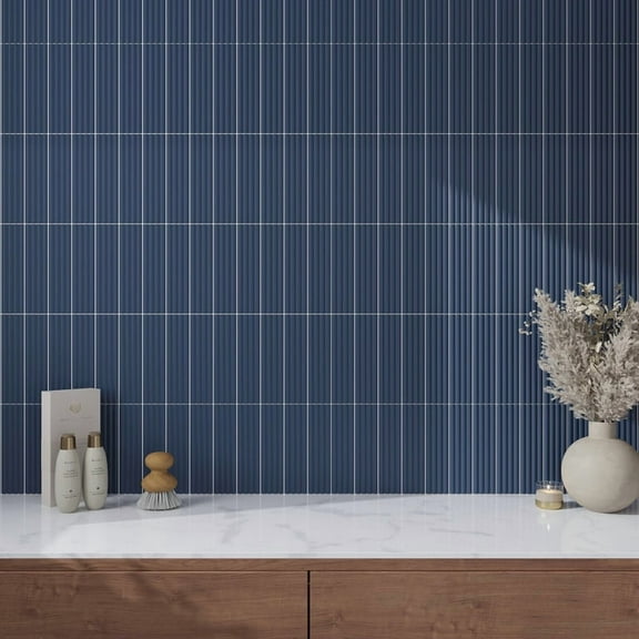 Arte 1.97 in. x 7.87 in. Matte Blue Ceramic Subway Deco Wall and Floor Tile (4.1 sq. ft./case) (38-pack)