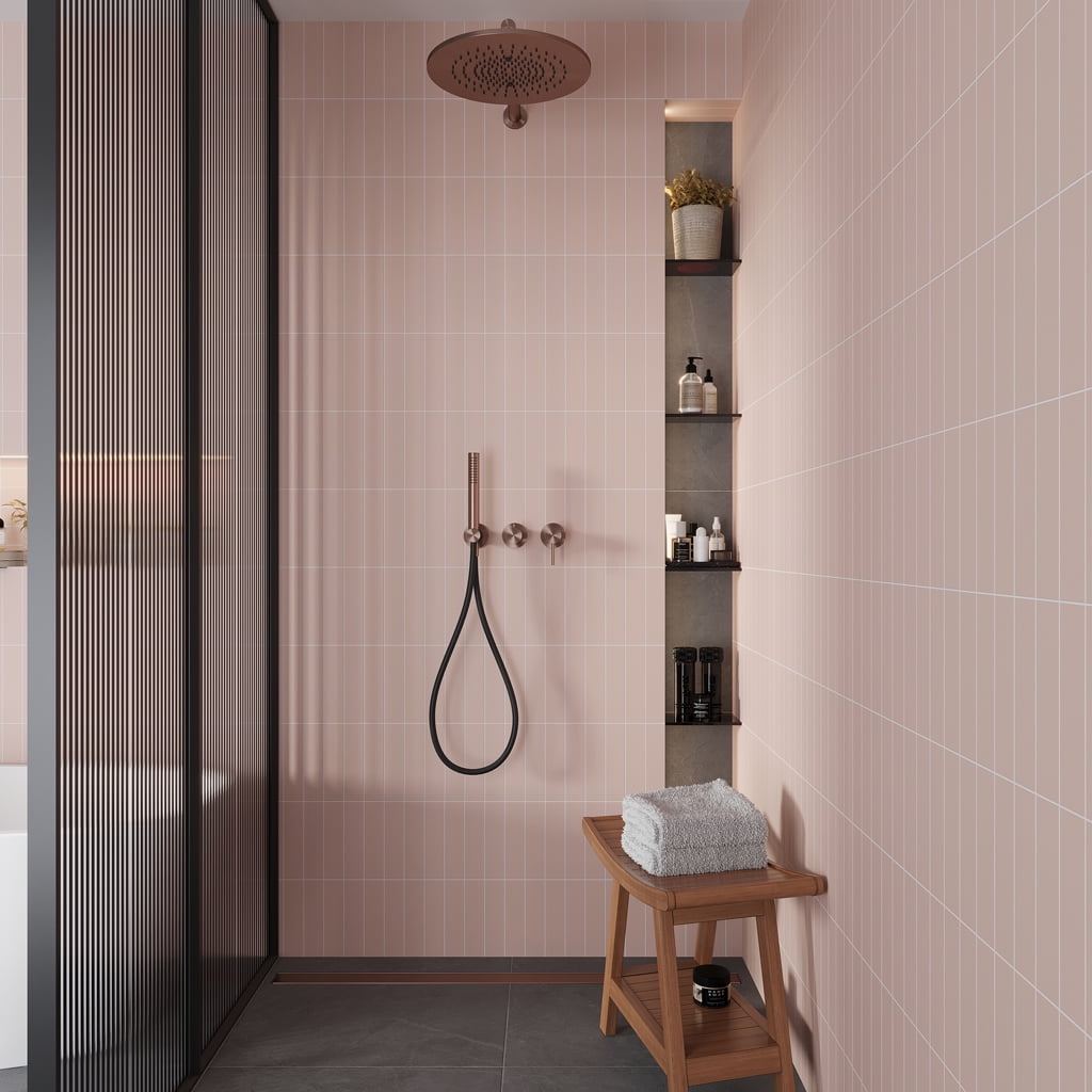 Matte Pink Ceramic Subway Tile 2" x 8"