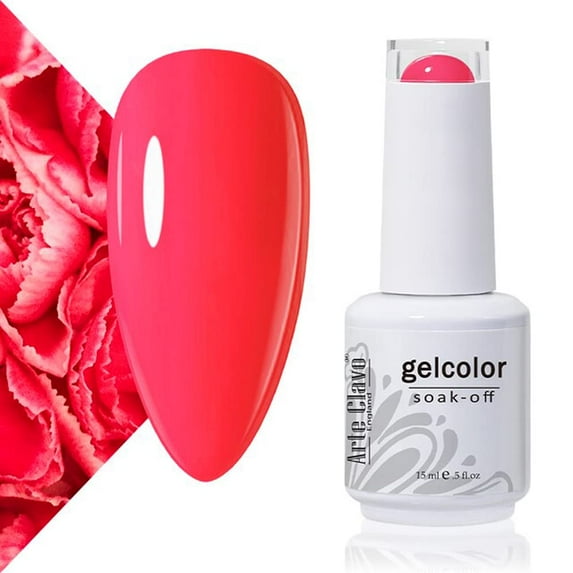 Arte Clavo 15ml Gel Nail Polish, 1 Pcs 15ml Hot Pink Gel Polish Soak Off Nail Art Manicure Salon DIY Gel Nail Design Gift for Girls 1476 E22