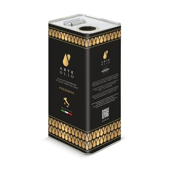 ArteOlio Prezioso Olive Oil: 100% Extra virgin cold pressed olive oil directly from Italy made in Single Estate Unordinary Rich Taste (5L Tin)