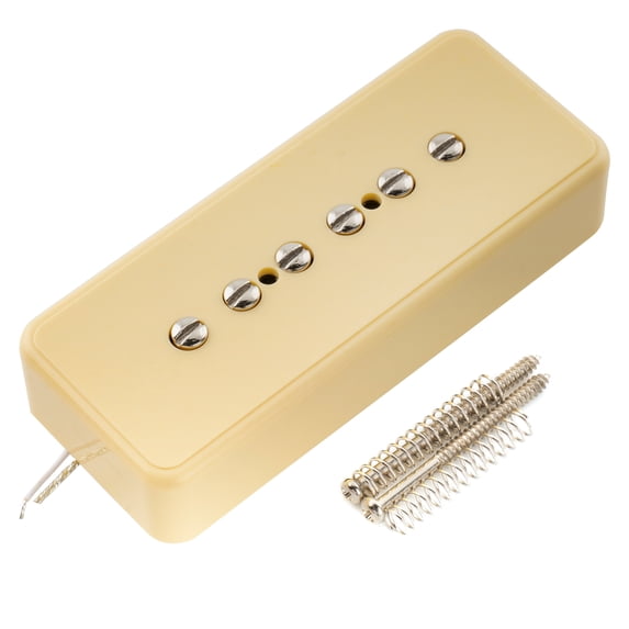 Musiclily Pro P90-BLA Alnico 5 P90 Soapbar Pickup Single Coil Brug Element voor Elektrische Gitaar, Creme