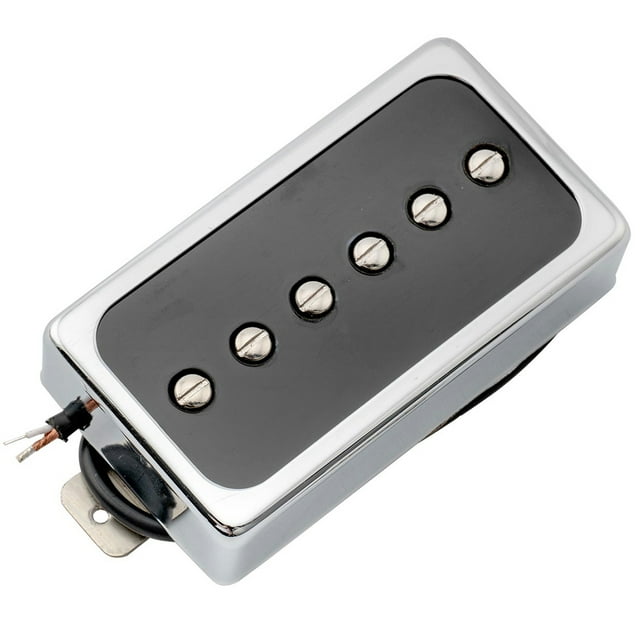 Artec SHA66 Alnico 5 Splendor P90 Style Humbucker Sized Single Coil Neck Pickup 8K for LP Style Electric Guitar, Chrome/Black