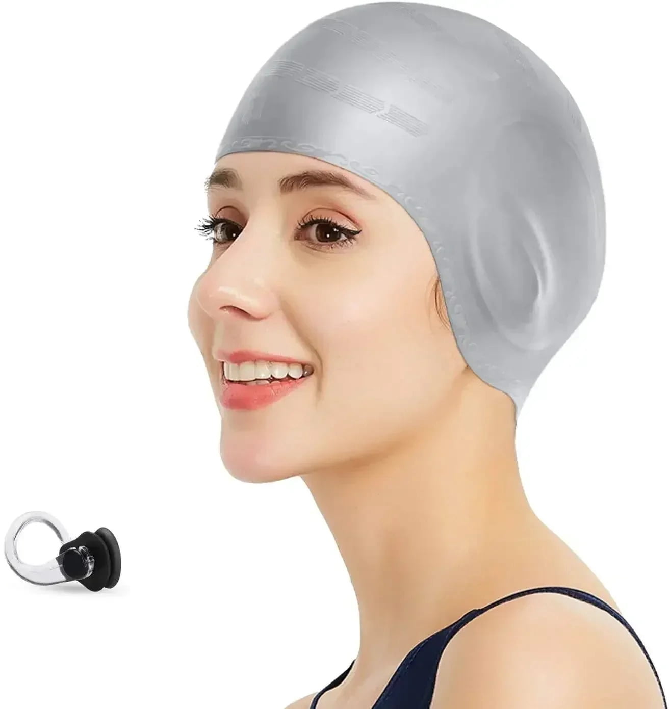 Arteesol Silicone Swim Cap with Ear Covers – Waterproof, 3D Ear ...