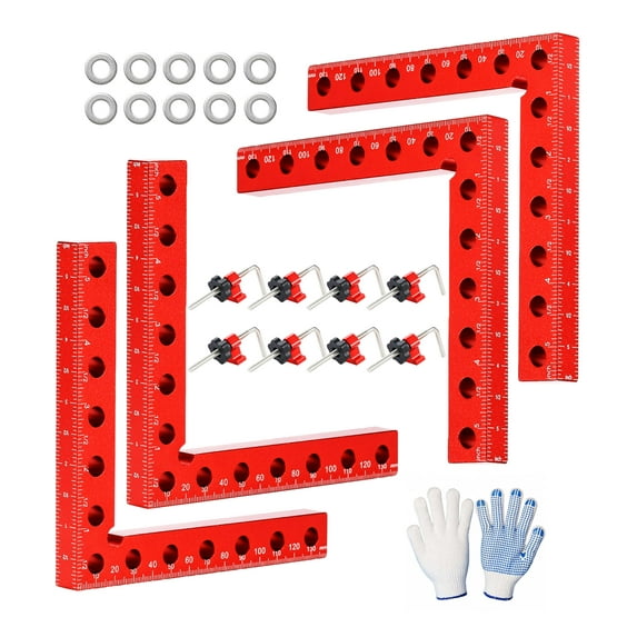 Artelio Corner Clamps for Woodworking, 90 Degree Corner Clamp, 4 Pack 5.5" x 5.5" Aluminum Right Angle Clamp Woodworking Tools, Clamping Squares for Cabinets, Picture Frames, Drawers, Box C106